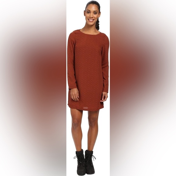 Prana Dress Women's Size Small Pomegranate Rust Long Sleeve Lightweight Cece - Picture 7 of 13